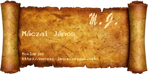 Máczai János névjegykártya
