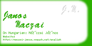 janos maczai business card